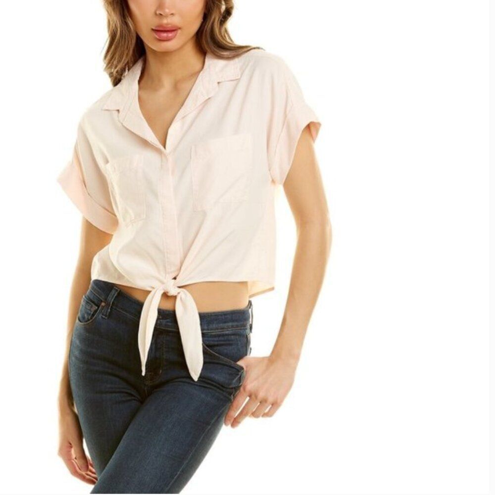 Bella Dahl  Women's Cap Sleeve Tie-Up Front Shirt Button-Up Women's Top (XS)